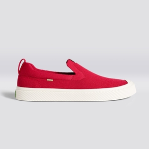 IBI Slip-On Cariuma Low Top Bamboo Weave Knit Vegan Rouge Homme | WRU-3568624